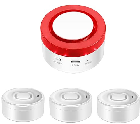 WiFi-Wasserleckdetektor: Smarter Wassersensor-Alarm, 100 dB Einstellbarer Alarm und App-Benachrichtigungen für Küchen, Keller, Badezimmer, 3 Detektoren & 1 Basisstation