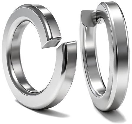 PDKKFF 50 Piezas M8 Arandelas de Resorte en Espiral de acero inoxidable, DIN 127 forma B Plata Arandelas de Seguridad para Fijación de Tornillos
