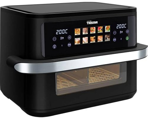Tristar FR-9078 Hei?lufT-Fritteuse 10 L 2800 W BpA-Frei, Antihaftbeschichtung, LcD-Display Schwarz, Edelstahl (fR-9078)