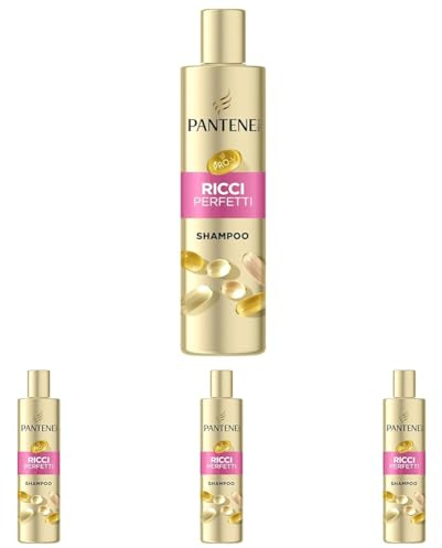 Pantene Pro-V Miracle Serum Shampoo Ricci Perfetti, con Olio di Ricino, Il potere di un siero in uno shampoo, nutre in profondità i ricci crespi e ribelli, 250 ML (Confezione da 4)