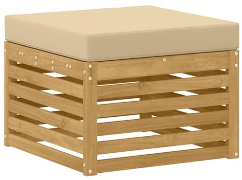vidaXL Outdoor-Fußhocker Massivholz Akazie Weiß, Gartenmöbel für draußen, wetterfest, schicke Balkon-Layouts, Flexibles Design, Robustes Holz