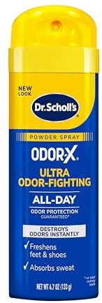 Dr. Scholl’s Odor-X ODOR-FIGHTING Spray-Powder // All-Day Odor Protection and Sweat Absorption - Packaging May Vary