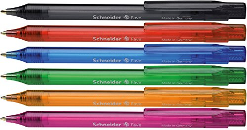 Schneider Fave Kugelschreiber (Druckmechanik, M) 50er Packung sortiert, blau