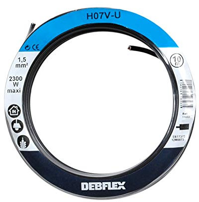 Bobinot de câble - Bobine de fils électrique - Câble électrique - Couronne de câble - DEBFLEX - Bobinot câble rigide 10 mètres HO7V-U 1,5mm ² - Noir 110323
