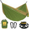 Wise Owl Outfitters Hängematte - Outdoor Hängematte für 2 Personen - Ultraleichte Reisehängematte - Belastbar bis 226 kg - Camping Zubehör - Inkl. Aufhängung u. Karabiner (Grün und Khaki)