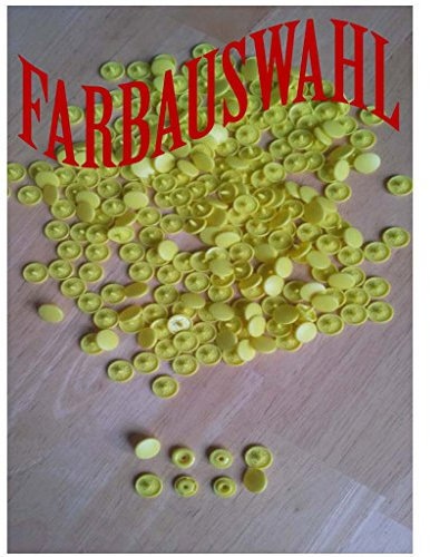 RP_Handel 50 Nähfrei KAM Snaps Druckknöpfe MATT, T5 = 12,5 mm Nachfüllpack Farbauswahl (B07-Gelb)