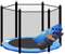 walexo Trampolin Randabdeckung + Sicherheitsnetz für 6 Stangensysteme (427 cm Ø, Blau/Schwarz)