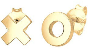 Elli Ohrringe Damen XOXO Wording in 925 Sterling Silber vergoldet