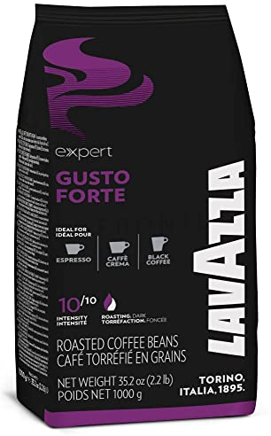 Lavazza Expert Gusto Forte 1kg, 100% Robuster, Dunkler Brenngrad, hoher Koffeingehalt