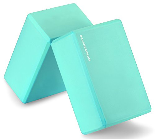 Signature Fitness BalanceFrom - Juego de 2 bloques de yoga de alta densidad, 9 x 6 x 4 pulgadas cada uno, par (verde)