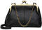 Puyang Small Crossbody Phone Bag Women,PU Leather kiss lock Card Holder Purse and Handbags,Vintage Shoulder Bag with Adjustable Strap (Black)
