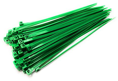Cable Ties - 300mm x 4.8mm - Strong Nylon Zip Ties (400, Green)