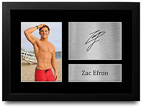 HWC Trading A4 FR Zac Efron Geschenke gedruckt Autogramm Bild für TV-Fans signiert - A4 Eingerahmt