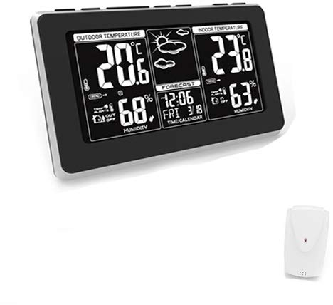 ADLER Wetterstation, Weißes digitales Display, 2 Alarmzeiten und 2 Temperaturwarnungen