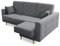 Robin Hilton Ecksofa mit Schlaffunktion Bettkasten 2 Kissen Sofa L-Form Schlafsofa Freistehende Eckcouch Schlafcouch Wohnzimmermöbel Wohnlandschaft Rechts Grau