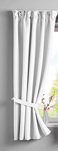 Gardinenbox Vorhang Blickdicht »Newyork« verdeckte Schlaufen Weiß HxB 160x140 cm 1er-Pack Thermo-Gardine Verdunkelungsvorhang Blackout schalldämmend ÖKOTEX Kräuselband Raffhalter, 202020610