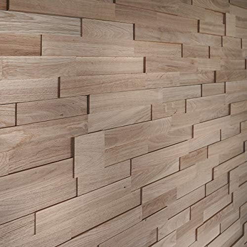 Decopano 3D Natural Wood Wall Panels - Decorative Wood Panels for Living Room, Bedroom, Dining & Kitchen Walls - 3D Wall Panels - Oak