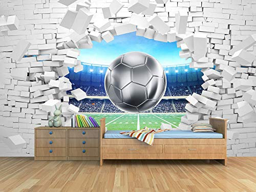 Oedim Fotomural Vinilo para Pared Rota Fútbol | Económico | Decorativo | 200 x 150 cm | Decoración Comedores, Salones, Habitaciones