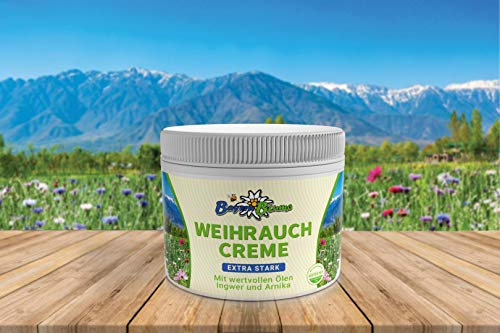 BayernBlume Weihrauchcreme extra stark mit wertvollen Ölen, Arnika & Ingwer| Ideal bei Hexenschuss, Gelenks- & rheumatischen Beschwerden | Hilft bei gereizter Haut | Für den ganzen Körper (200ml)