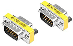 Connettore VGA, HD Nuovo 15 VGA SVGA KVM Tre conversioni, Femmina a Femmina, Maschio a Femmina, Maschio a Maschio, Gender Changer Adapter Coupler, Mini Gender Changer (2, Maschio a Maschio)