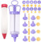 saijer Icing Syringe,1 Pc Multifunctional Cookie Press Pump with 10 Mould 8 Nozzles and 1 Cake Writing Pen Biscuit Machine Cream Making Piping Syringe for Dessert Cupcakes Donut Biscuit Pastry