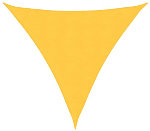 vidaXL Toldo Parasol Lona Protector Solar Sombra de Patio Jardín Terraza Balcón Parque Exterior de Vela Triangular de Tela Oxford Amarillo 3x3x3 m
