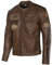 PRO FUTURE Giubbotto Moto in pelle da Uomo ASPIDEX Vintage Custom & Café Race Stile Harley (S, MARRONE)