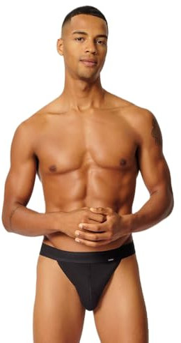 Skiny Herren Tanga Cotton Retro G-String, Schwarz (080691), XL (2er Pack)