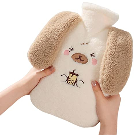 SHUIZONG Bouteille d'eau Chaude Mignon Thermos 500/1000/2000 ML en Peluche en Peluche PVC PVC Plombing Sac À Eau Tiède À Main-Rabbit D 2000Ml
