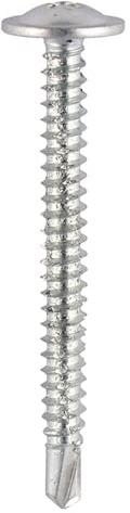 Baypole Screws - Wafer Flange - Self-Drilling Point - Zinc Window Fixing Screw (Pack of 20, 50, 100) (20, 4.8x100)
