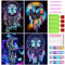 UNIVERTEN Diamond Painting Set, 4er Diamant Painting Bilder, DIY 5D Diamant Painting Kinder Erwachsene, Diamant Malerei Kits, Kristallartiges Kreuzstichset für Home Wall Décor, Traumfänger(30×40cm)