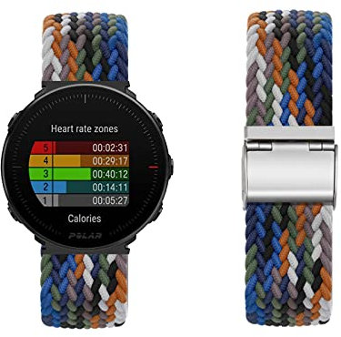 KUWAI Band für Polar Vantage M Armband Nylon Geflochtenes Loop Band für Polar Vantage M Armband für Herren Damen Rostfreier Stahl Einstellbares Armbänder mit Polar Vantage M Armband (M)