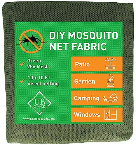 Filet moustiquaire Verte 3x3 mètres | Filet d'insecte pour Couverture de Jardin, terrasse, extérieur et fenêtre | Filet de Protection Contre Les Insectes à Maillage Fin |