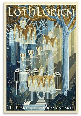 Retro Travel Herr der Ringe Poster-Set (14) Kunstwerke Leinwand Poster Wandkunst Drucke Home Modern Decor 30 x 45 cm