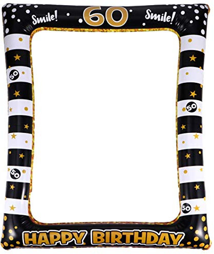 Gadpiparty 1stk Aufblasbarer Bilderrahmen Selfie-Requisiten Für Geburtstagsfeiern Bilderrahmen Zum Geburtstag Selfie-Rahmen Zum 60. Geburtstag Sprengen Weihnachtsdeko Foto Plastik Geschenk