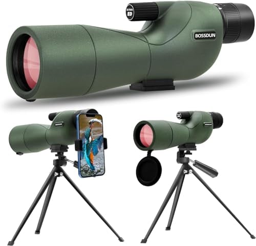 Cannocchiale, cannocchiale da caccia per il tiro al bersaglio, telescopio impermeabile con treppiede con prisma BAK4, adattatore per telefono, borsa per il trasporto (60G)