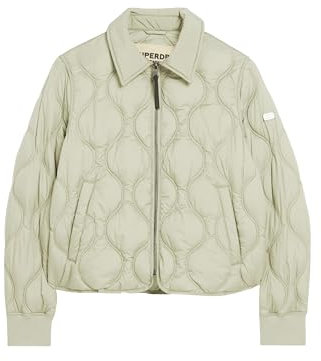 Superdry Damen Studios Cropped Liner Jacket A4-gepolstert, Sulphine Olive Green, 40