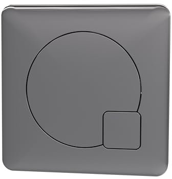 Balterley Dual Toilet Flush Button, Modern Square Dual Push Button Toilet Flush System Replacement for Cistern, Push Buttons Replacement for Bathroom Cistern Toilets - 99 x 70mm (Brushed Pewter)