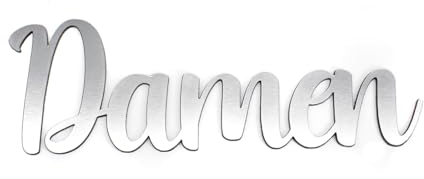 Dekolando Schriftzug DAMEN Toilettenschild silbergrau Kunststoff Türschild Schild selbstklebend Buchstaben wetterfest Türdeko (Damen)