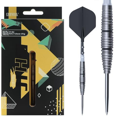 CUESOUL JIHO S8 21 g Stahlspitze, 90% Wolfram-Dart-Set mit vereinheitlichendem ROST T19 Flight