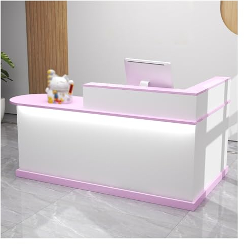 Empfangstheke Mit LED, Rezeptionsmöbel, Empfang Rezeption Büromöbel, Rezeptionstheke Mit Strauraum, Verkaufstisch Theke Tresen, Für Firmenhallen, Hotelrezeptionen, Bekleidungsgeschäften (Color : C,