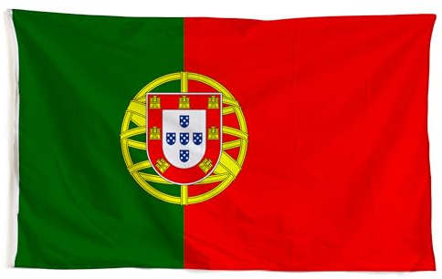 Portugal Fahne 90x150 cm Hissfahne - Premium Flagge Wetterfest & UV-Beständig mit Metallösen - Große Nationalfahne Fanartikel für EM, WM, Stadion & Garten