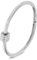 Heyjoin Women's Stainless Steel Bracelet Crystal Oval Bangle Round Bracelets (Ring Silver)