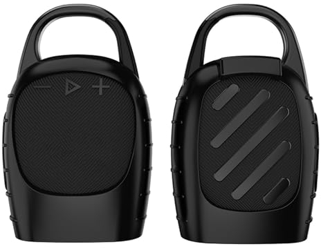 OURHZTB Silicone Protective Case Cover Compatible for JBL Clip 5 Portable Bluetooth Speaker Outdoor Audio Organizer Lightweight and Shockproof Soft Cover Shell (Black)