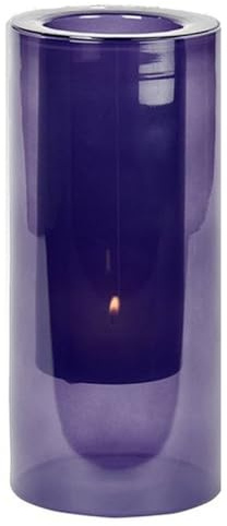 Lambert Rimini Windlicht Glas Amethyst H 23 cm D 10,5 cm