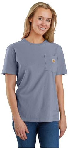 Carhartt Women's Loose Fit Heavyweight Short-Sleeve Pocket T-Shirt, Wisteria Heather, L