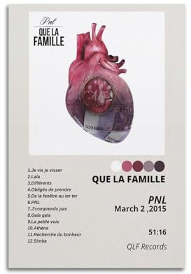 NUSLNG PNL Album Que La Famille Poster, dekoratives Leinwandposter, Wandkunst, Dekor, Wohnen, modern, Familienschlafzimmer, Dekoration, Poster, 30 x 45 cm, ungerahmter Stil