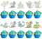 Gyufise 36Pcs Dragon Cupcake Toppers Dragon Baby Shower Decorations Dragon Cupcake Picks for Cartoon Fantasy Dragon Theme Kids Birthday Party Cake Decorations Blue