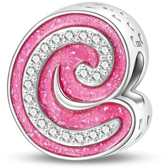 KUNSIR Charm Anhänger Damen Buchstabe C für Armband 925 Sterling Silber Charms Beads passend für Pandora Armband und Halskette, Kompatibel mit Europäischen Armbänder für Frauen Mädchen