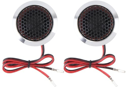 DriSentri Silk Dome Tweeters, 2pcs 1.5 Inch 250W T25 Aluminum Alloy High Efficiency Mini Dome Tweeter Speakers for Car Audio System, Silver